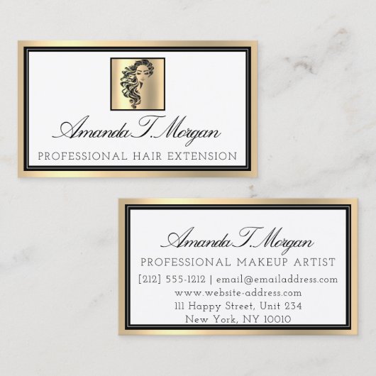 Professionele wimper haarverlenging Brows Gold Lux Visitekaartje (Voorkant / Achterkant)
