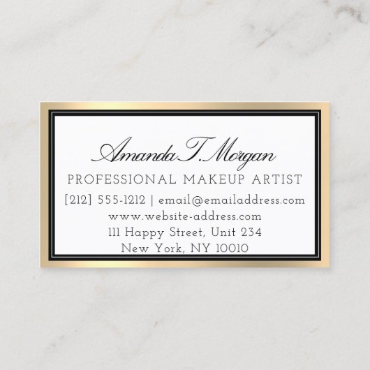 Professionele wimper haarverlenging Brows Gold Lux Visitekaartje (Achterkant)