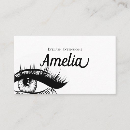 Professionele wimperextensions & microblading-bus visitekaartje (Voorkant)