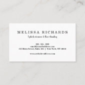 Professionele Wimpers Make-up Artiest Zwart Visitekaartje (Achterkant)