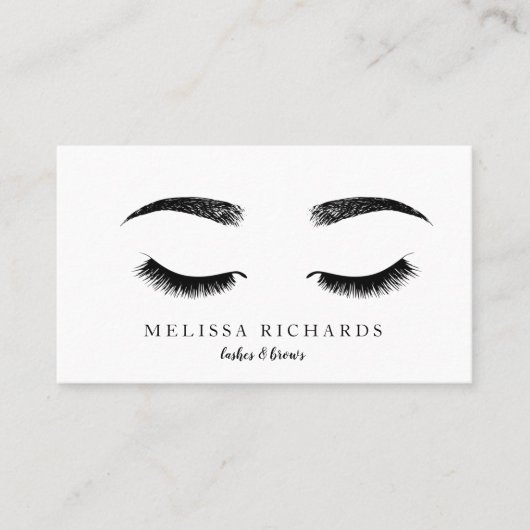 Professionele Wimpers Make-up Artiest Zwart Visitekaartje (Voorkant)