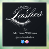 Professionele wimpers, social media zwart modern raamsticker (Vel 3)