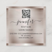 Professionele winkel met lage QR-code Silver Smoky Vierkante Visitekaartje (Achterkant)