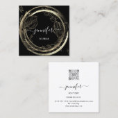 Professionele winkel SPA Lijst Floral Black White Vierkante Visitekaartje (Voorkant / Achterkant)