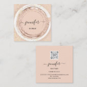 Professionele winkel SPA-Lijst Roos Glitter Qr-cod Vierkante Visitekaartje (Voorkant / Achterkant)