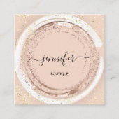 Professionele winkel SPA-Lijst Roos Glitter Qr-cod Vierkante Visitekaartje (Voorkant)