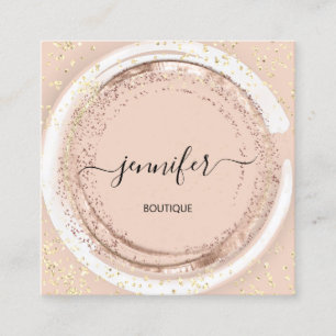 Professionele winkel SPA-Lijst Roos Glitter Qr-cod Vierkante Visitekaartje