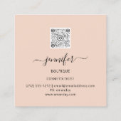 Professionele winkel SPA-Lijst Roos Glitter Qr-cod Vierkante Visitekaartje (Achterkant)