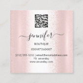 Professionele winkel Winkelvoorraad QR-code Roos G Vierkante Visitekaartje (Achterkant)