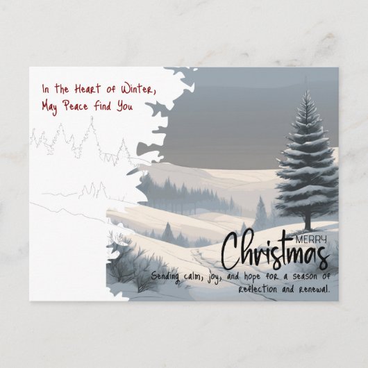 Professionele Winter Landschap Kerst Zaken Feestdagenkaart (Voorkant)