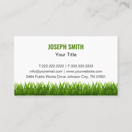 Professionele wit groen gras gazon service visitekaartje (Achterkant)
