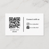 Professionele witte aangepaste zakelijke Logo QR-c Visitekaartje (Achterkant)