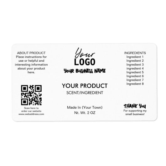 Professionele witte bad en lichaam product labels (Voorkant)