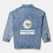 PROFESSIONELE WITTE BLAUWE LOGO BEDRIJFSNAAM BEDRI DENIM JACKET (Achterkant)