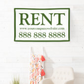 Professionele witte en groene verhuur bedrijf spandoek (Insitu)