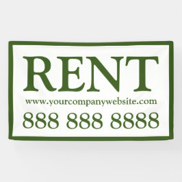 Professionele witte en groene verhuur bedrijf spandoek