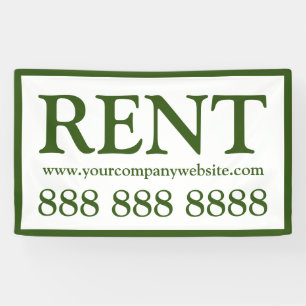 Professionele witte en groene verhuur bedrijf spandoek