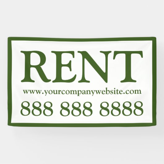 Professionele witte en groene verhuur bedrijf spandoek (Horizontaal)