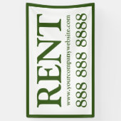 Professionele witte en groene verhuur bedrijf spandoek (Verticaal)