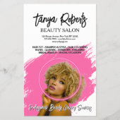 Professionele witte en roze schoonheidssalon flyer (Voorkant)