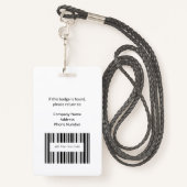 Professionele witte foto-streepjescode ID-kaart Badge (Achterkant met draagriem)