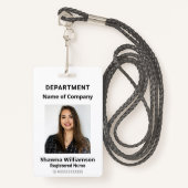 Professionele witte foto-streepjescode ID-kaart Badge (Voorkant met draagriem)