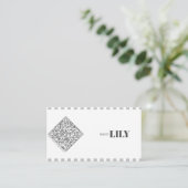 Professionele Witte Grijze Klassieke Lijn Qr-code Visitekaartje (Staand voorkant)