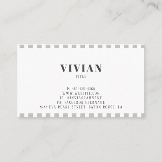 Professionele Witte Grijze Klassieke Lijn Qr-code Visitekaartje (Achterkant)
