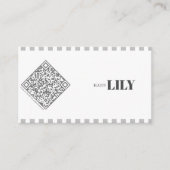 Professionele Witte Grijze Klassieke Lijn Qr-code Visitekaartje (Voorkant)