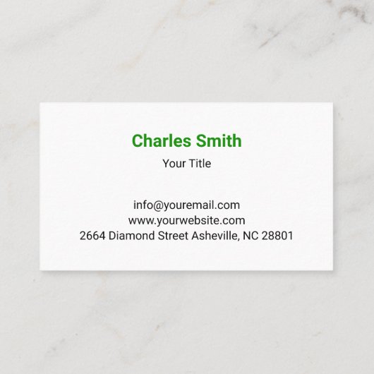 Professionele witte groene gazon zorg maaien visitekaartje (Achterkant)