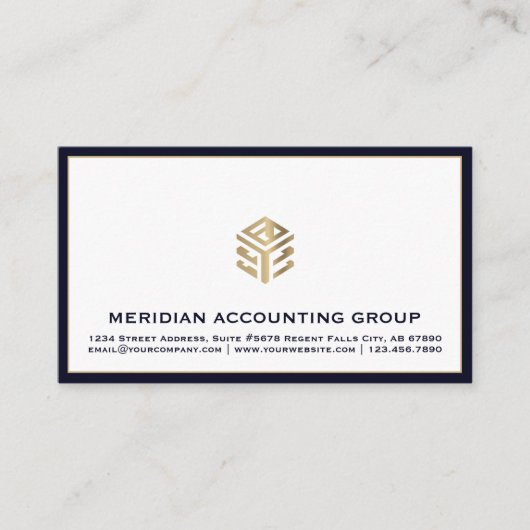 Professionele Witte Marine Blauwe Grens Visitekaartje (Voorkant)