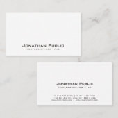 Professionele Witte Moderne Schone Vlakte Elegant Visitekaartje (Voorkant / Achterkant)