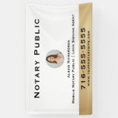 Professionele Witte Notaris Ronde Foto Marketing Spandoek (Verticaal)