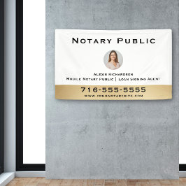 Professionele Witte Notaris Ronde Foto Marketing Spandoek