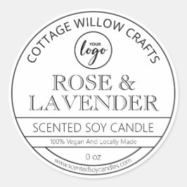Professionele witte sojakanaallabels ronde sticker