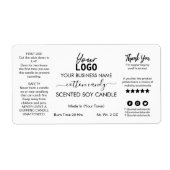 Professionele witte sojakandel etiket (Voorkant)