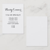 Professionele witte verticale kaart visitekaartje (Voorkant / Achterkant)