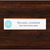 Professionele Witte Zaken Kantoor Logo Naam Titel Deurbordje