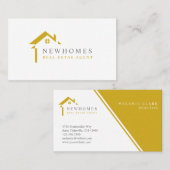 Professionele woning makelaar Logo Yellow Visitekaartje (Voorkant / Achterkant)