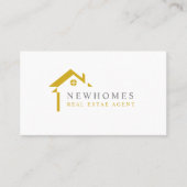 Professionele woning makelaar Logo Yellow Visitekaartje (Voorkant)