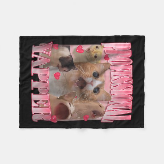 Professionele Yapper Cat Funny Meme Fleece Deken (Voorkant (Horizontaal))
