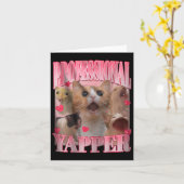 Professionele Yapper Cat Funny Meme Kaart (Gele Bloem)