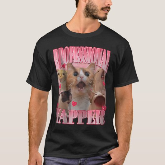 Professionele Yapper Cat Funny Meme T-shirt (Voorkant)