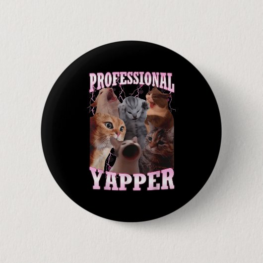 Professionele Yapper Cat Meme Grappig Vreemd Speci Ronde Button 5,7 Cm (Voorkant)