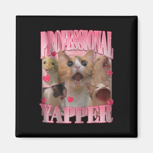 Professionele Yapper Kat Grappig Vreemd Specifiek Magneet (Voorkant)