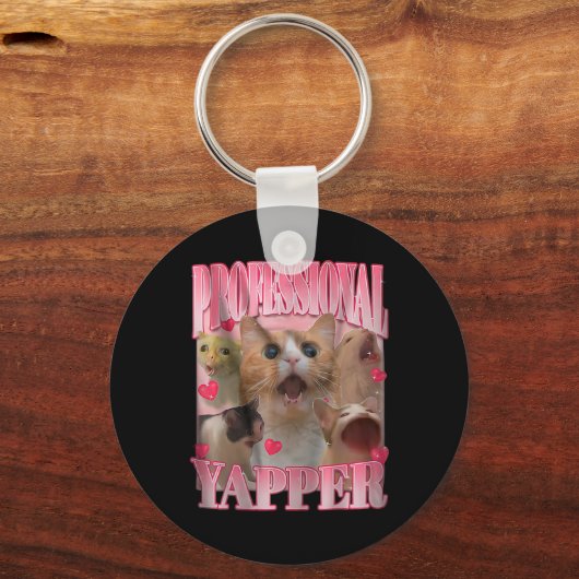 Professionele Yapper Kat Grappig Vreemd Specifiek  Sleutelhanger (Voorkant)