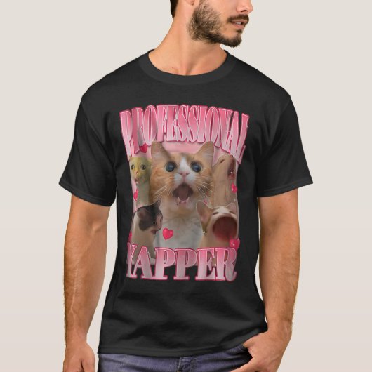 Professionele Yapper Kat Grappig Vreemd Specifiek T-shirt (Voorkant)