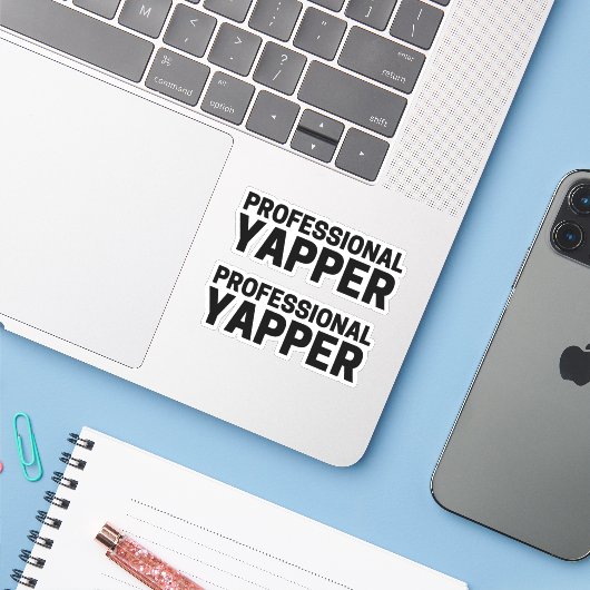 Professionele Yapper Sticker (Laptop met iPhone)