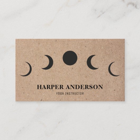 Professionele Yoga Instructeur Black Moon Visitekaartje (Voorkant)