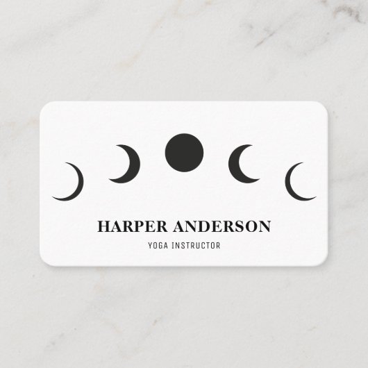 Professionele Yoga Instructeur Black Moon Visitekaartje (Voorkant)